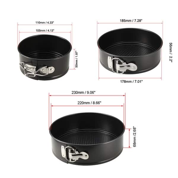 Springform Pan Set Steel NonStick 4 & 7 & 9inch Leakproof Cake Pan