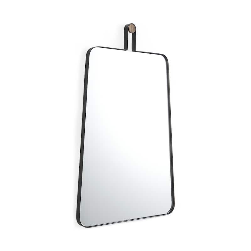HomeRoots 36" Black Metal Framed Accent Mirror - 21.65 in. x 36.42 in. x 1.18 in.