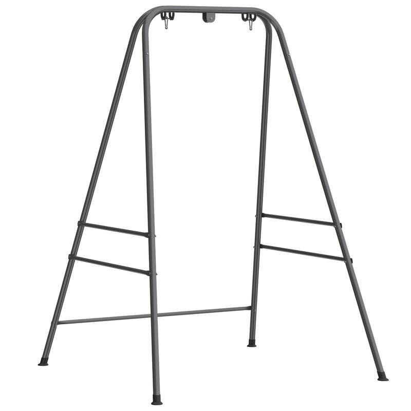 Outsunny Hammock Chair Stand, Free Standing Heavy Duty Hanging Swing Chair with Anti-Slip Foot Pads, 2 Carabiners