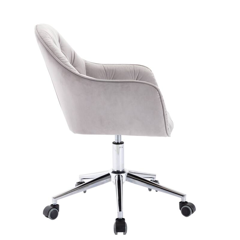 Corvus Hernals Velvet Tufted Adjustable Swivel Home Office Chair