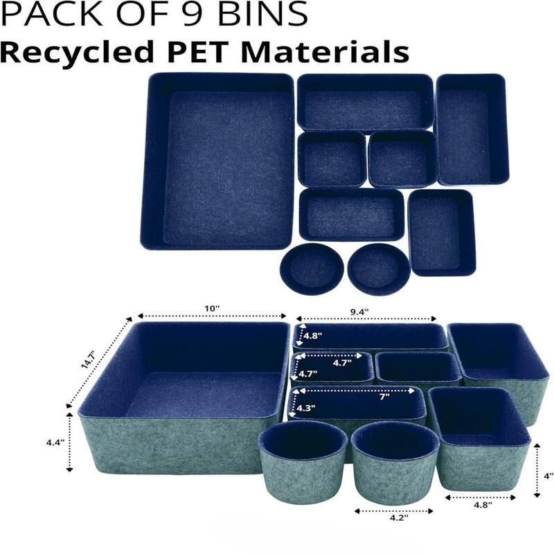 Office Desk Compartment Organization - Pack of 9