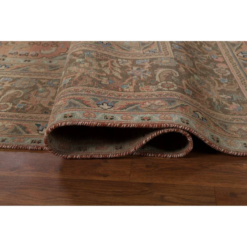 Floral Tabriz Persian Area Rug Handmade Living Room Wool Carpet - 9'8"x 12'7"