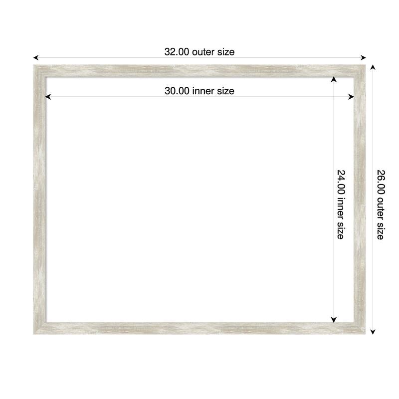 Amanti Art Crackled Metallic Narrow Framed Dry Erase Magnetic Board - 32 x 26 in