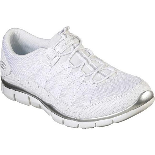 Shop Skechers Women&#39;s Gratis Strolling Sneaker White/Silver - On Sale - Free Shipping Today ...