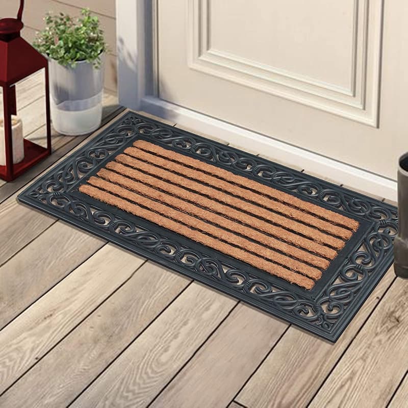 A1HC Rubber and Coir Large Heavy-Duty Outdoor Doormat