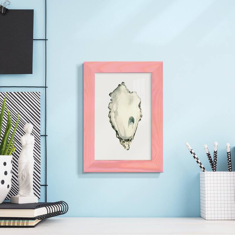 Neutral Oyster Study IV -Framed Print w/glass-Cherry Red