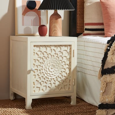 SAFAVIEH Mergita 2-Shelf Single Door Nightstand