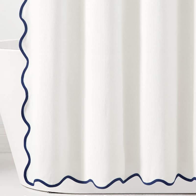 Lush Decor Coastal Chic Scallop Edge Shower Curtain Single