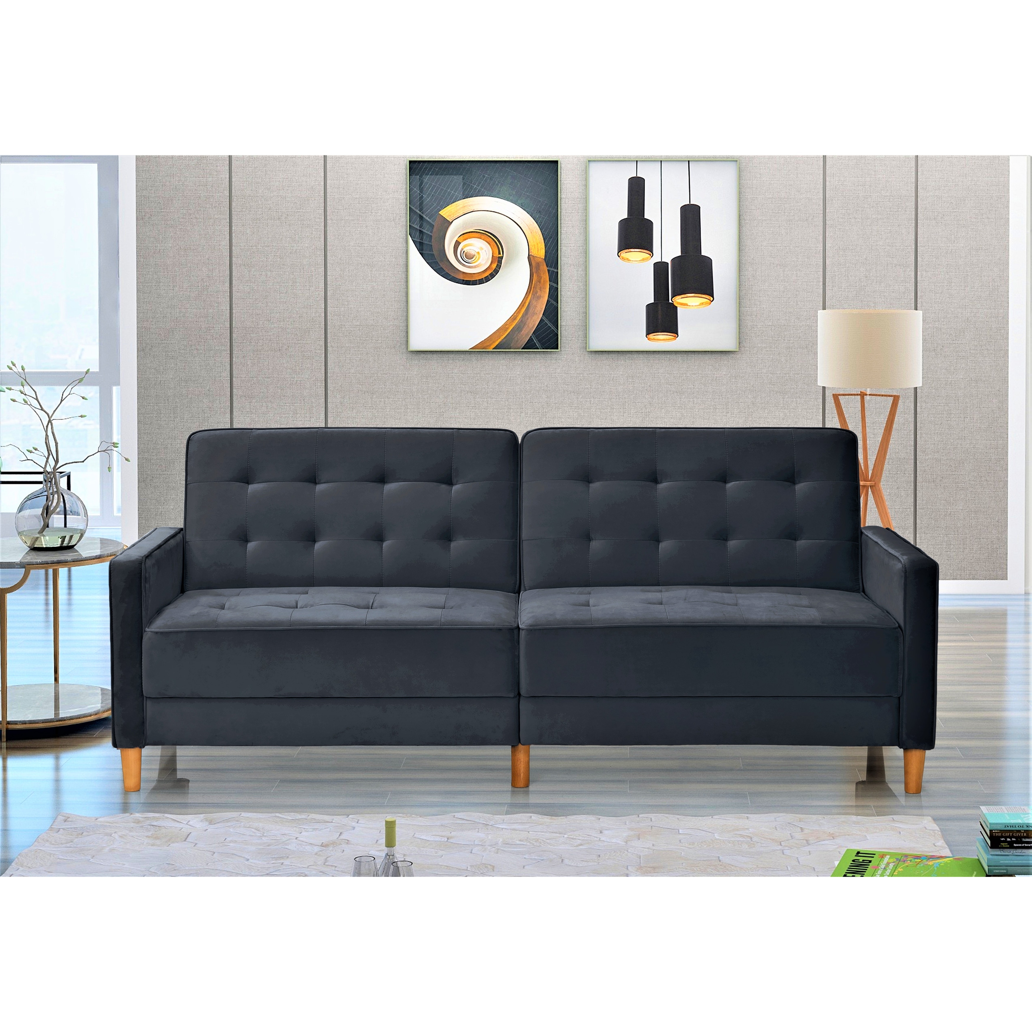 Jonathan tufted velvet shop sofa bed sleeper