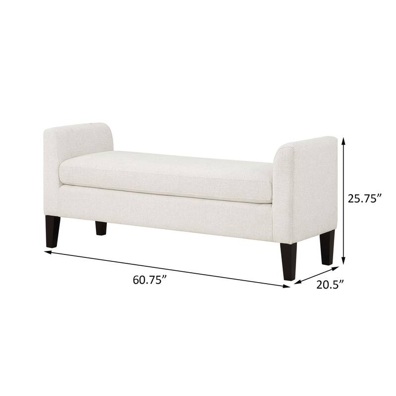 Hollis Vanilla Raised Arm Accent Bench