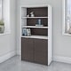 preview thumbnail 8 of 22, Jamestown 5 Shelf Bookcase with Doors by Bush Business Furniture Storm Gray/White
