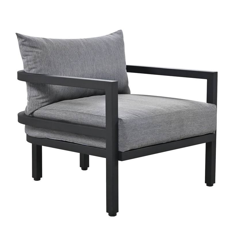 4-Piece Multi-person Outdoor Steel Sofa Set with Table
