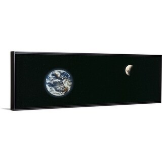 "Earth & Moon " Black Float Frame Canvas Art - Bed Bath & Beyond - 25518960