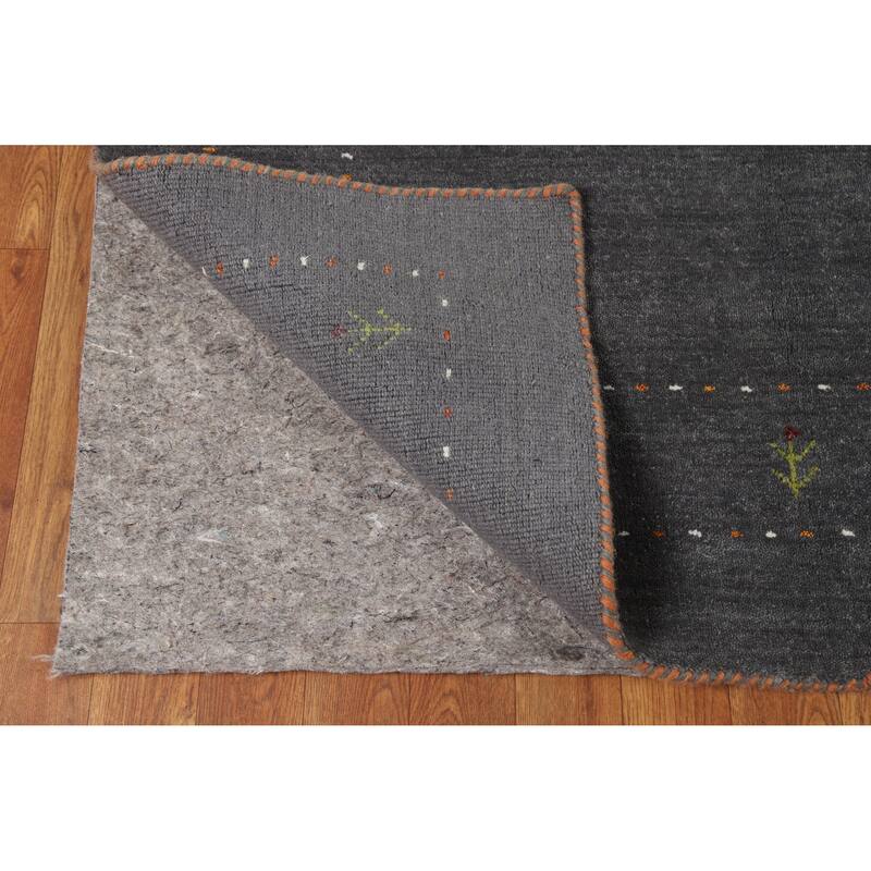 Hand Knotted Oriental 100% Wool Carpet Tribal Tribal Greys & Charcoal Gabbeh Area Rug - 5' 9'' X 4' 0''