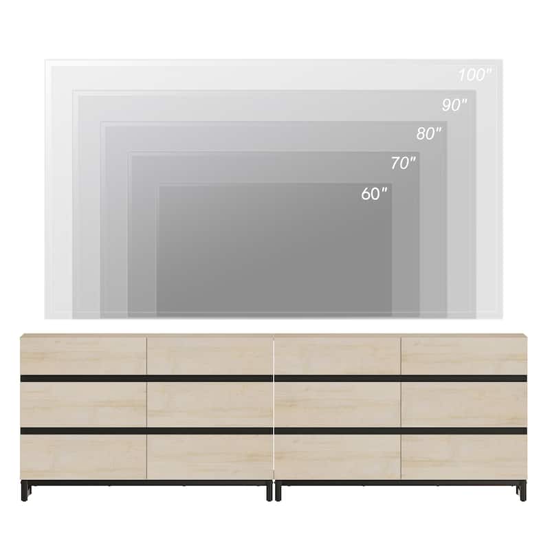 WAMPAT Dresser for Bedroom, Closet Organizers and Storage with Drawers, Chest of Drawers with Metal Base, Modern Wooden Dresser