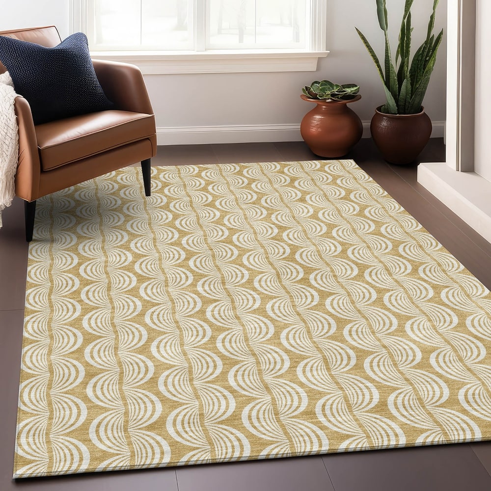 Machine Washable Indoor/ Outdoor Contemporary Chantille Rug