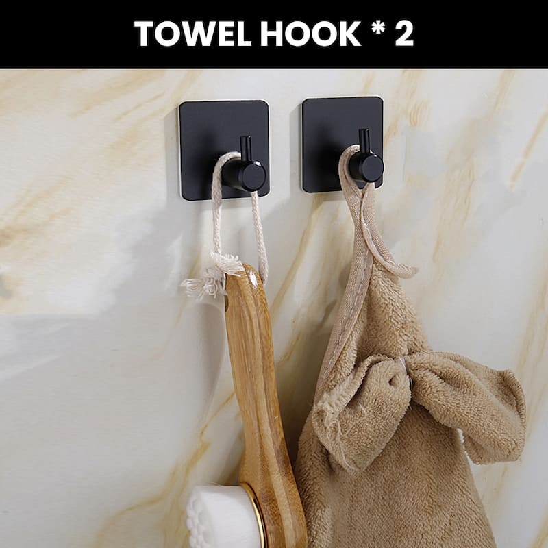 Yulika 3 Piece Bathroom Hardware Set Stainless Steel Bathroom Towel Holder Set