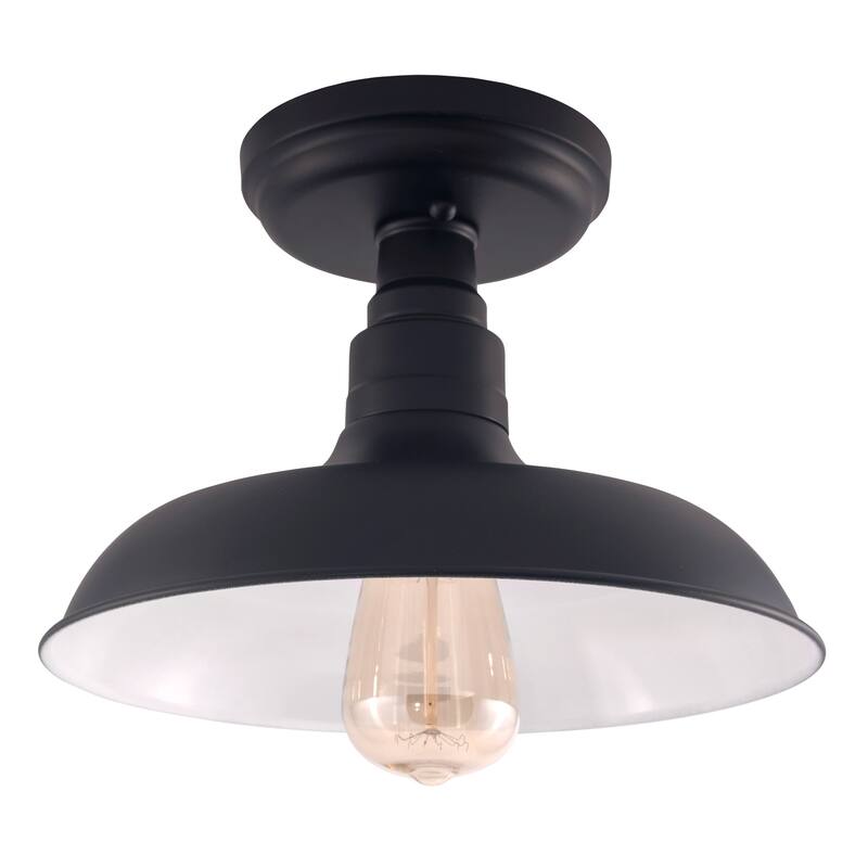 Design House 588525 Kimball 11" Wide Semi-Flush Ceiling Fixture - Matte Black