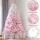 preview thumbnail 11 of 11, Yaheetech Premium 6ft/7.5ft Snow Flocked Artificial Decorative Christmas Tree, Pink