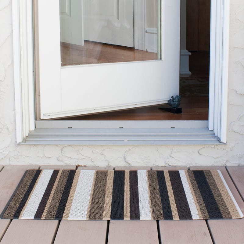 RITZ Indoor/Outdoor Striped Tufted Mat - N/A