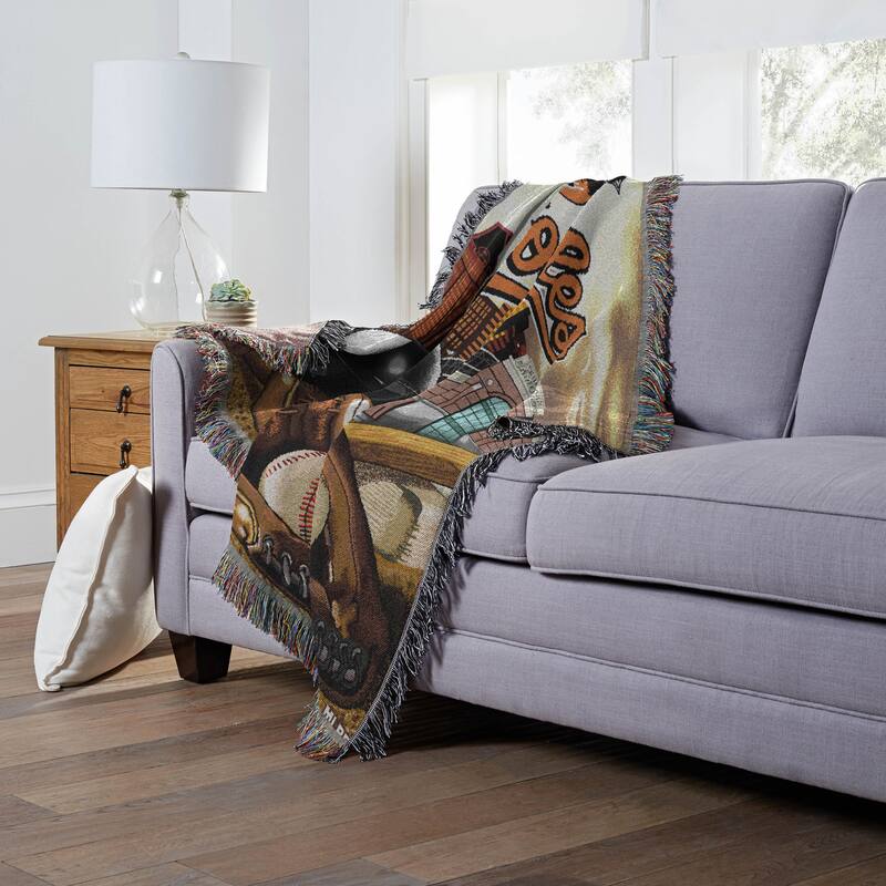 MLB Woven Tapestry Throw Blanket