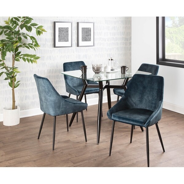 Silver Orchid Alba Upholstered Dining Chair with Black Metal