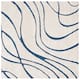 SAFAVIEH Florida Shag Sigtraud Abstract Waves 1.2-inch Area Rug - 11' x 11' Square - Cream/Blue
