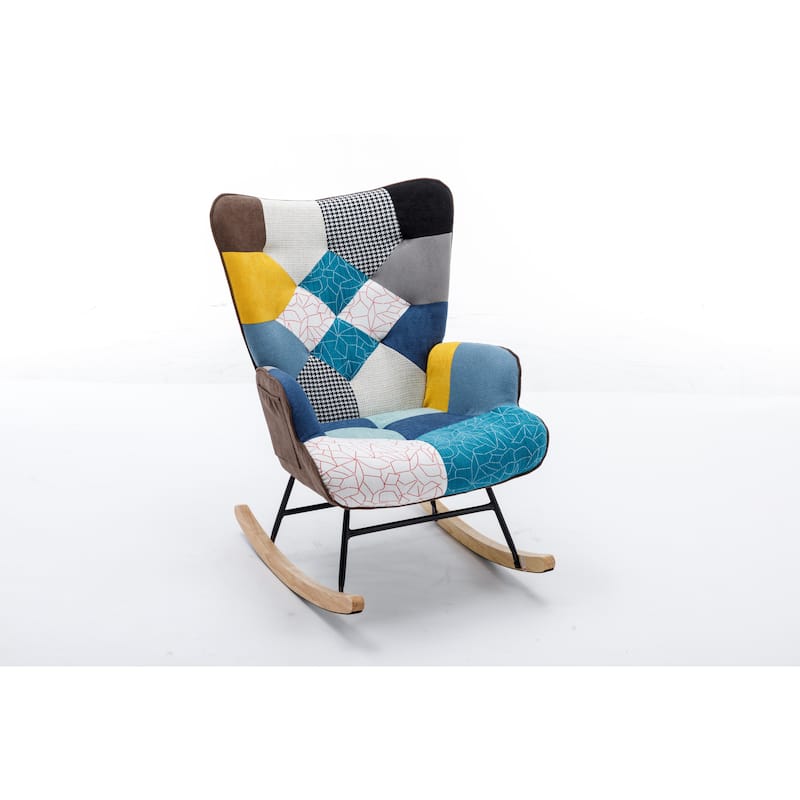 Modern Patchwork Accent Chair for Living Room Bedroom Studio