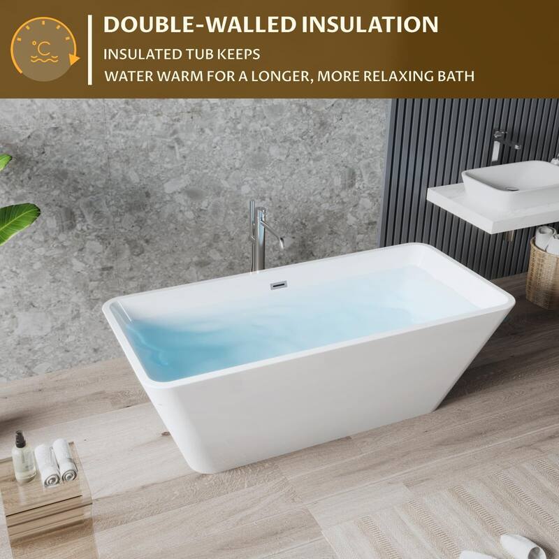 59/66" Acrylic Freestanding Bathtub - 59"