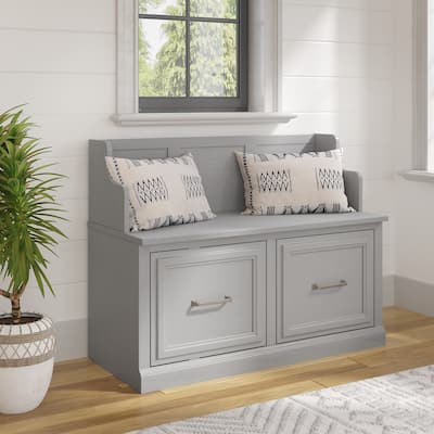 Woodland 40W Entryway Bench with Doors by Bush Furniture