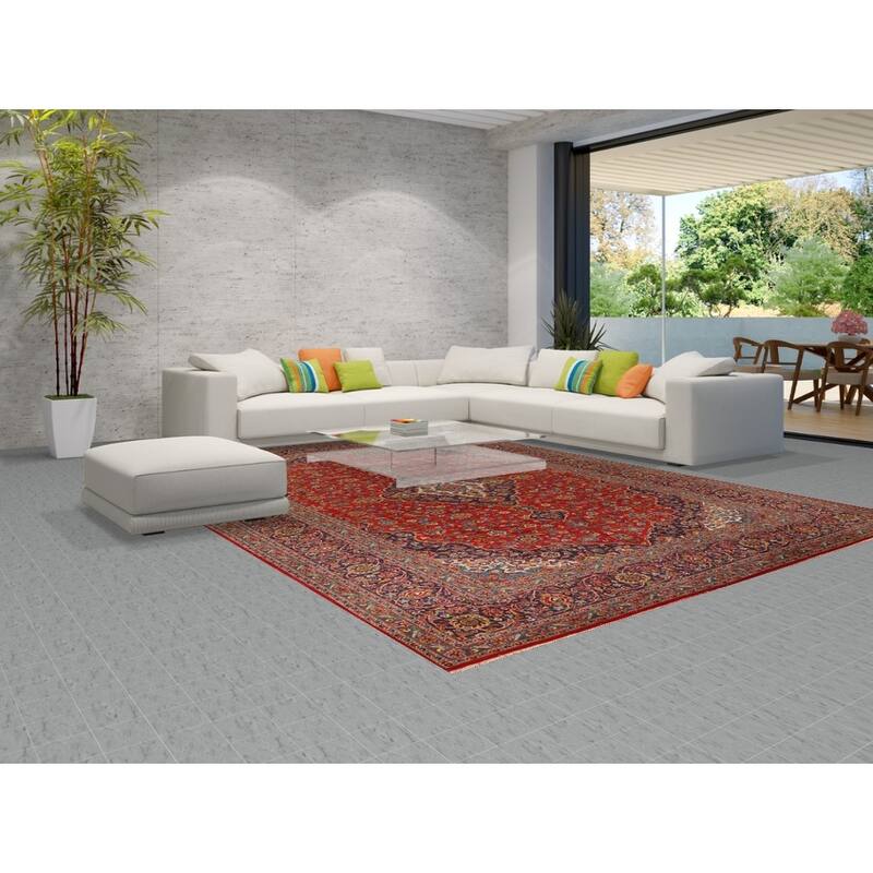 Traditional Kashan Vintage Persian Area Rug Handmade Wool Carpet - 9'8" x 13'2"