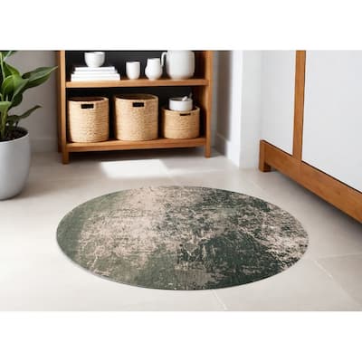 Guyir Geometric Abstract Modern Non Skid Woven Area Rug By HomeRoots - 48' X '48' X '0.12