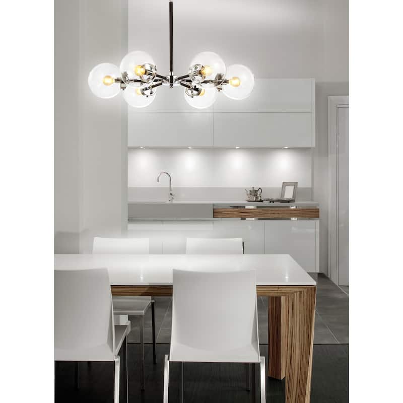 Maura 6-Light 28" Brass Cluster Pendant, by JONATHAN Y