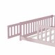 preview thumbnail 30 of 69, Queen Size Floor Bed with Fence, Door, Rubber Wood Frame & Safety Guardrails