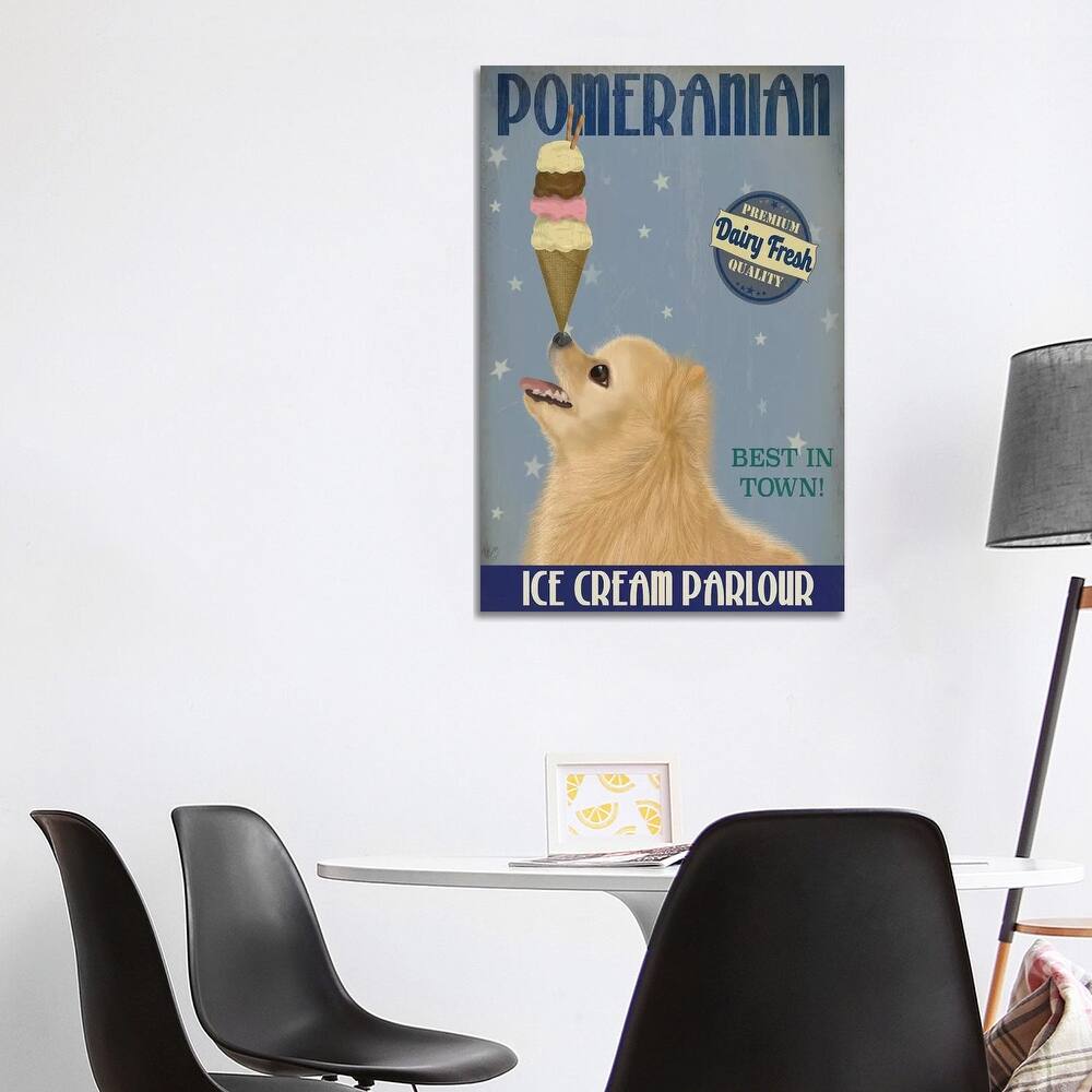 iCanvas "Pomeranian Ice Cream" by Fab Funky Canvas Print