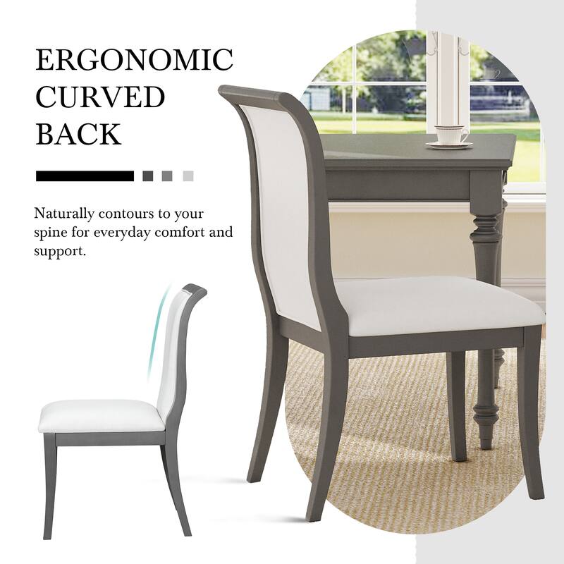 Kitchen Set with Grey Upholstered Chairs and Round Dining Table