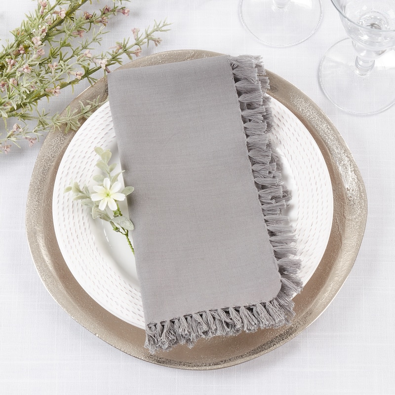 Fringed Design Napkins (set of 4)