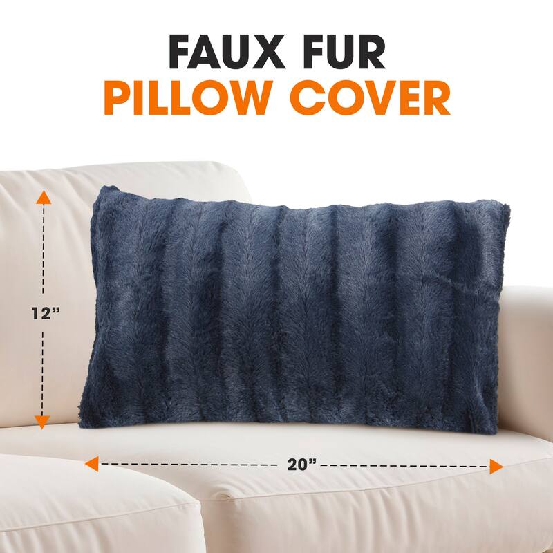 Cheer Collection FauxFur Throw Pillow Cover