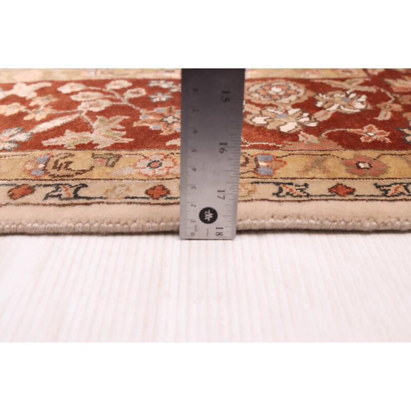 ECARPETGALLERY Hand-knotted Mirzapur Beige Silk, Wool Rug - 5'6 x 8'0