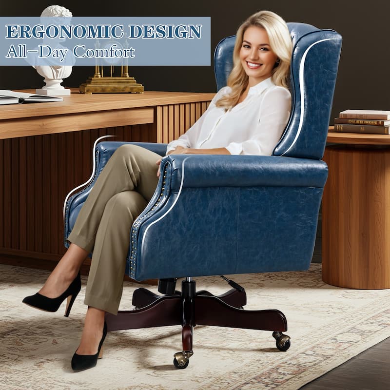 AVAWING Classic Executive Office Chair High Back Wingback Boss Chair - N/A