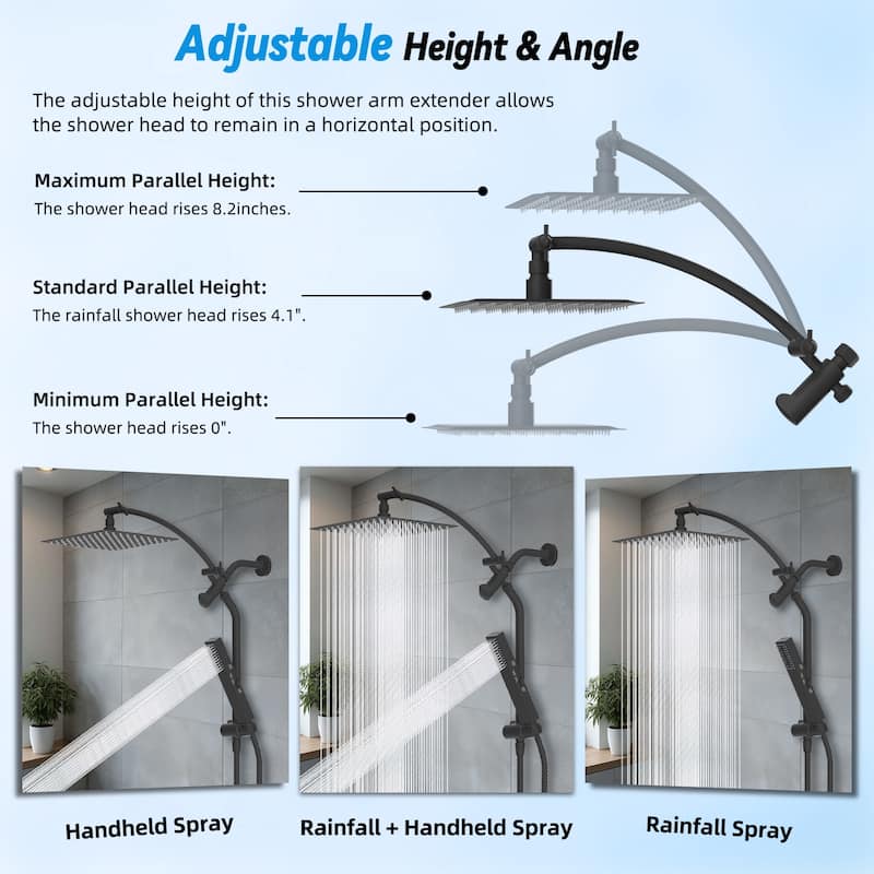 10" All Metal High Pressure Rain Shower with 4-spray Handheld Shower