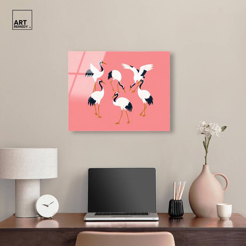 Crane Chorus Acrylic by Art Remedy, Ready to Hang