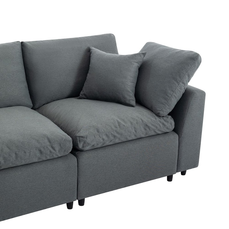 Down Filled Upholstery Convertible Sectional Sofa, L Shaped Couch with Reversible Chaise