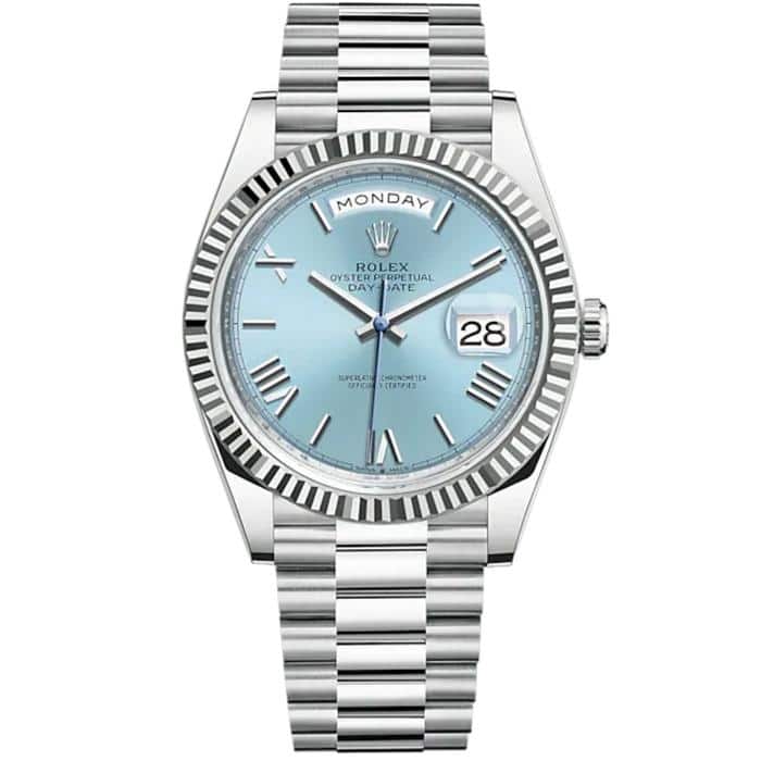 Rolex Pre-Owned Oyster Day/Date Men's Watch - Ice Blue
