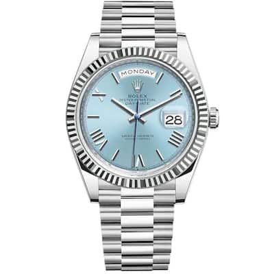 Rolex Pre-Owned Oyster Day/Date Men's Watch - Ice Blue