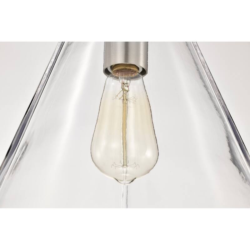 Gianna 1 Light Medium Pendant Brushed Nickel Finish Clear Glass - Brushed Nickel
