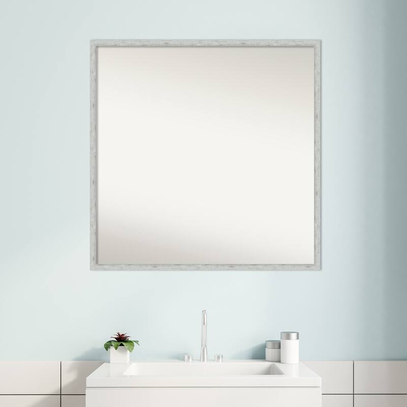 Imprint Non-Beveled Wood Framed Bathroom Vanity Wall Mirror