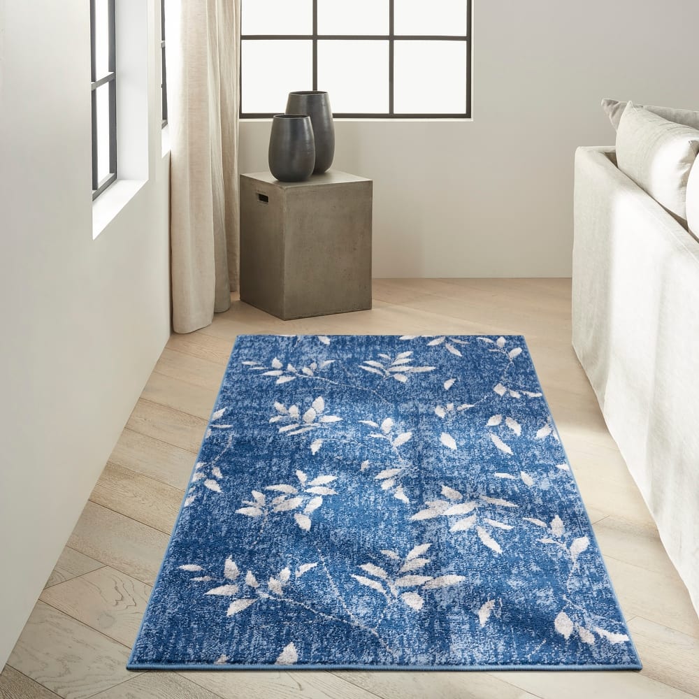 Calvin Klein River Flow Contemporary Botanical Area Rug