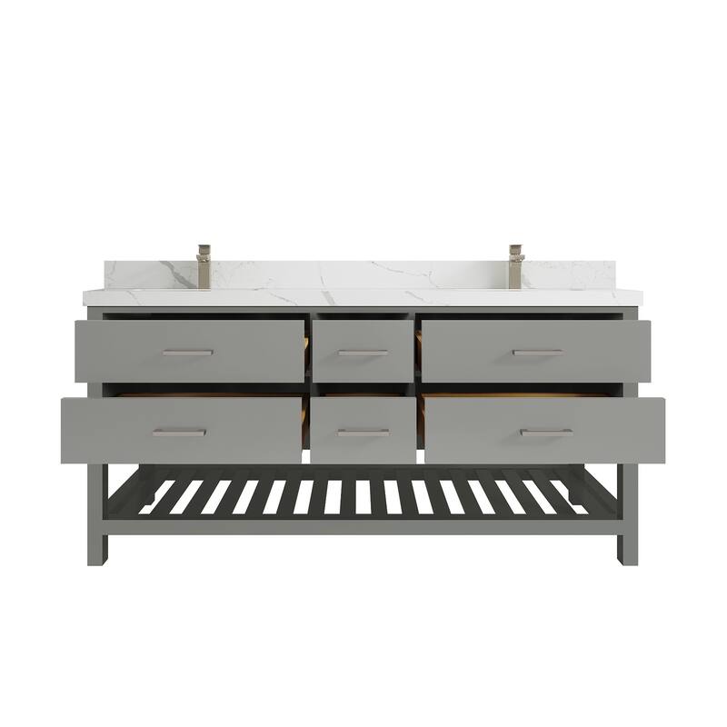 Willow Collections 72 in. W x 22 in. D Parker Double Sink Bathroom Vanity with Countertop