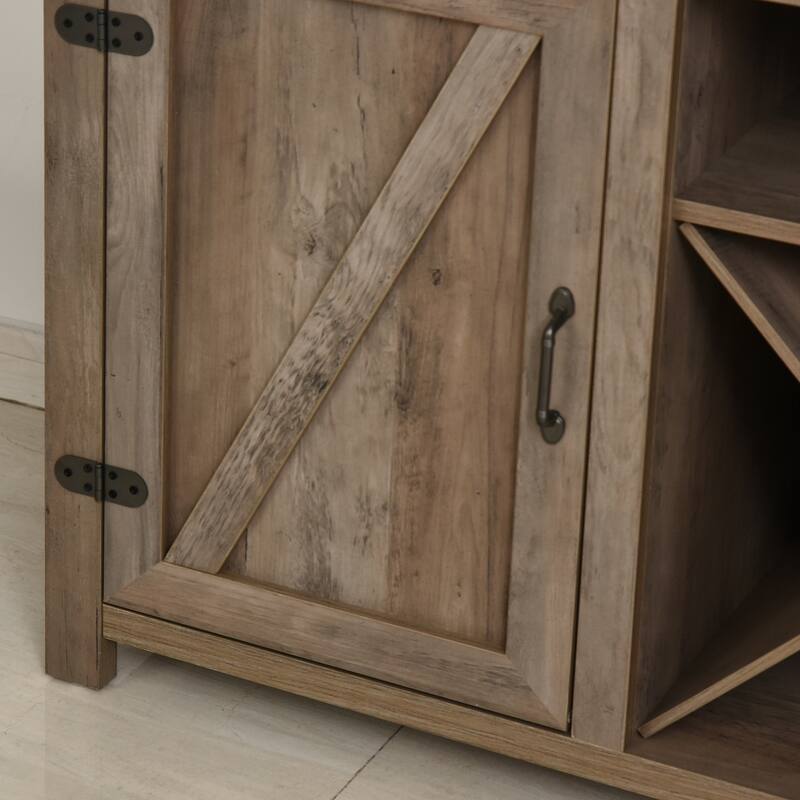 HomCom Wooden Farmhouse Sideboard Storage Buffet Cabinet